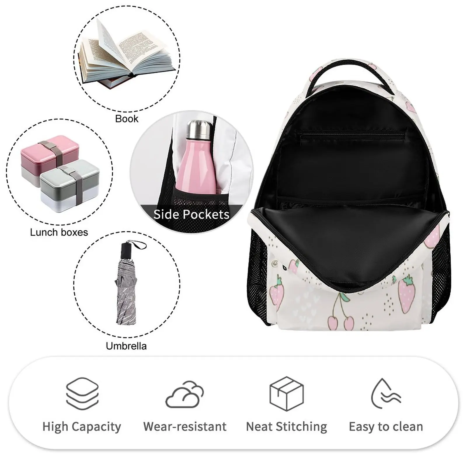 Customized Pattern Printing Schoolpack Large Capacity Pencil Case Leisure Travel Boys Girls Book Bag Pencil Case Backpack