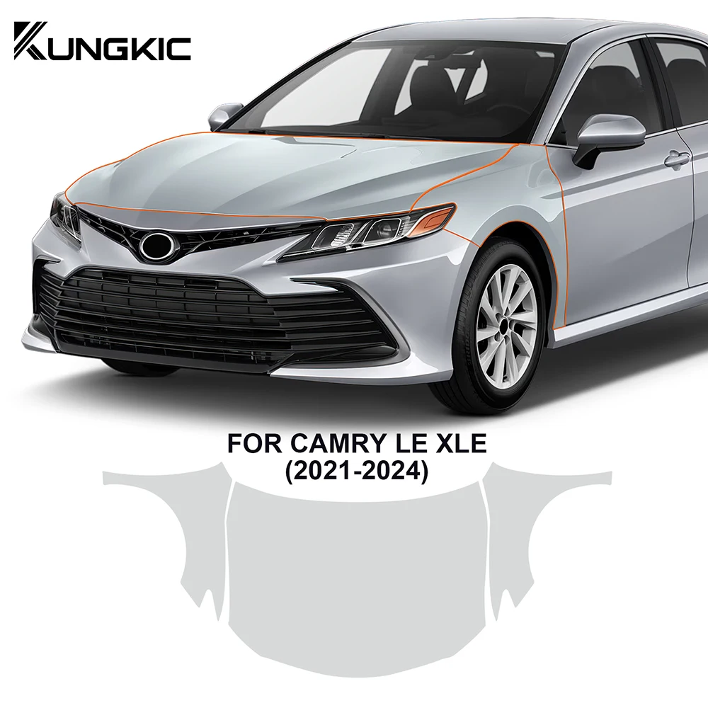 Smoke Tint Headlight Overlays For Toyota Camry 2021-2024 - Precut Vinyl PPF Front Kit