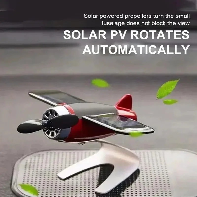 Solar Airplane Creative Car Decoration Car Interior Accessories Desktop Ornament Gift For Woman Man Car Toy Enthusiast New