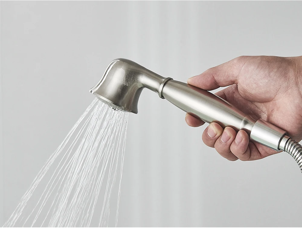 Description Picture 4 of itemBrushed Nickle Hand Held Shower Head Handshower Head 100% Copper Head Faucet Accessory Single Function Shower Head Shower Hose