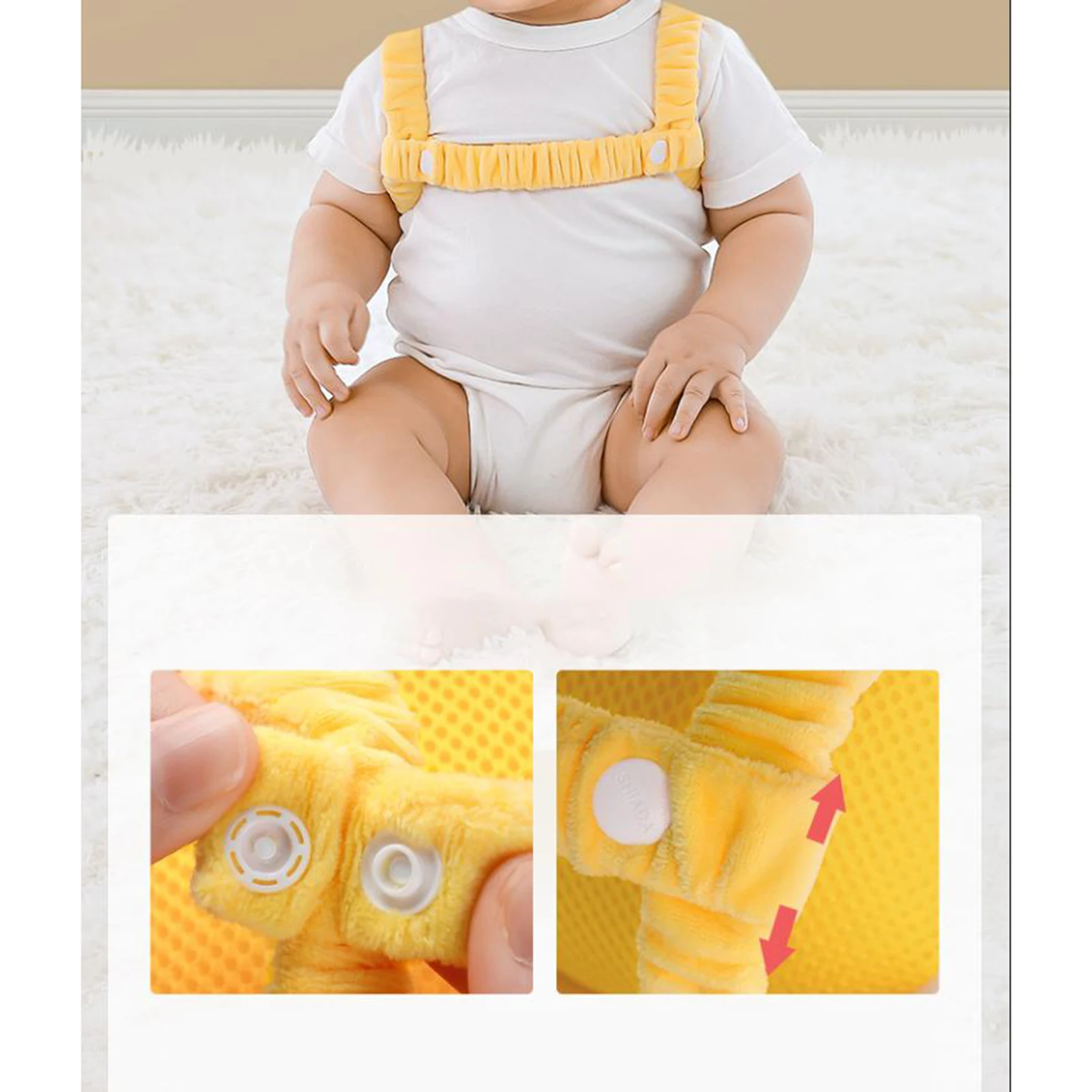 Back Protector for Baby Breathable Backpack Cushion Pad Head Safe Protector Pad for Running Walking Crawling Learning Infant
