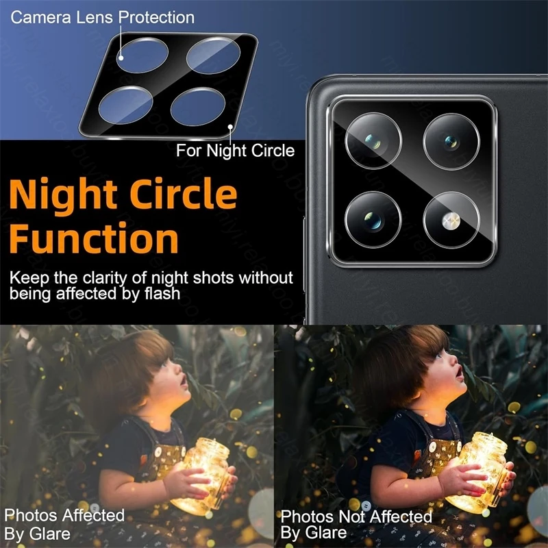 Xiomi 14TPro Black/Clear HD Camera Protector with 3D Lenses Tempered Glass Film