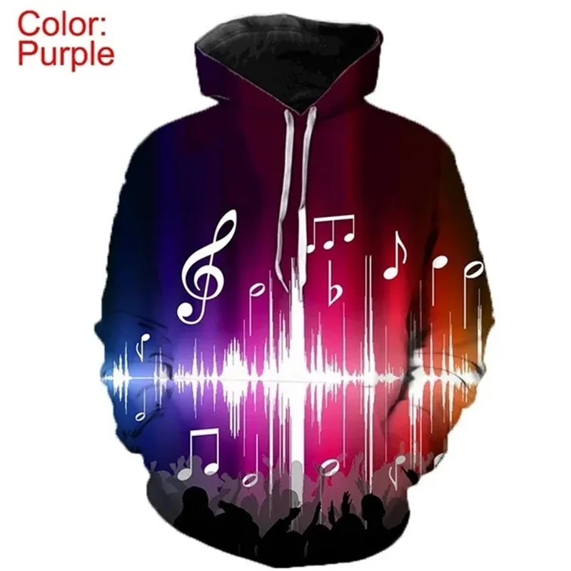 thumbnail image 1 of Sudadera con capucha con estampado completo de notas musicales para hombre, sudaderas holgadas informales de gran tamaño, sudaderas con capucha con estampado 3D para hombre, ropa de calle, 1 of 4