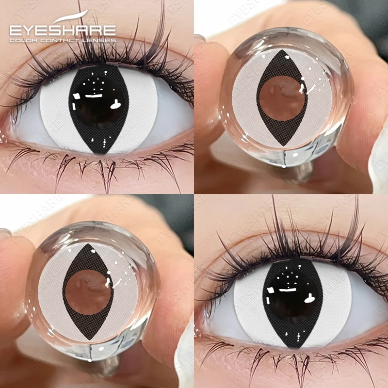 EYESHARE Cosplay White Contact Lenses - Colored Anime Eye Makeup for Halloween Accessories