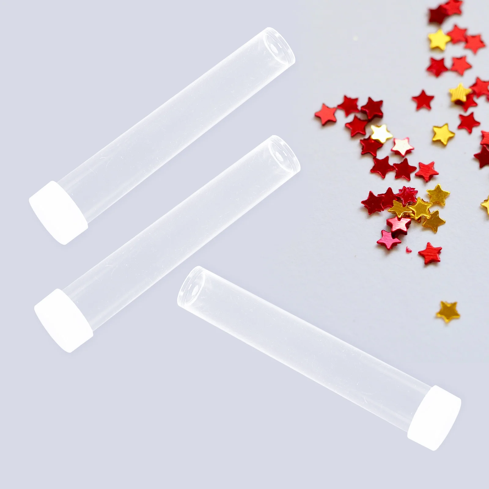 Plastic tubes with caps 30pcs Transparent Clear Plastic Empty Storage Tubes  Beads Container Sequins Containers 