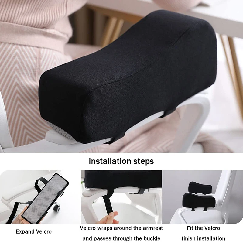 Coussin Ergonomique Pour Accoudoir De Chaise - Soulage Poignet & Coude, Lavable, 23.5x7.5x3 Cm