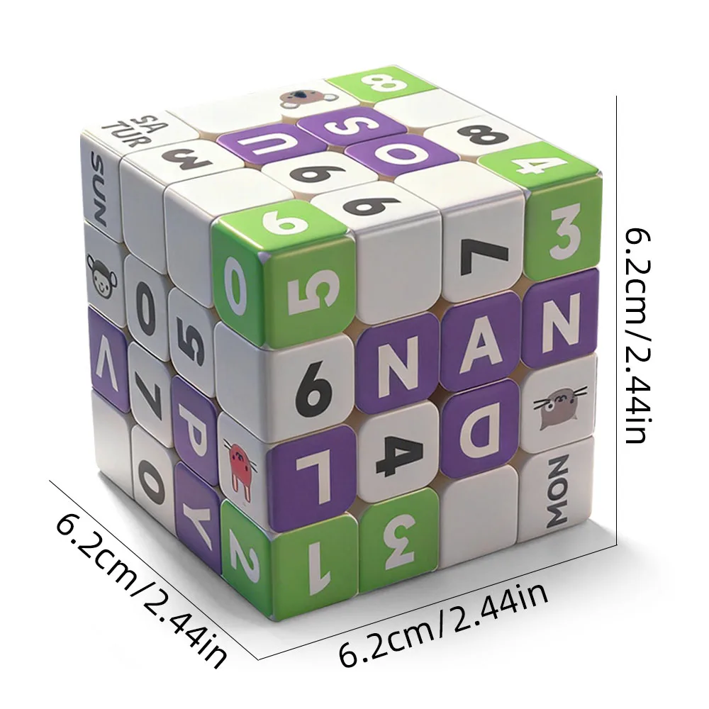 4x4 큐브, 4x4x4 타임 앤 캘린더 UV 컬러 프린트 릴랙스 퍼즐, 전문가용 스무스 스피드 큐브 퍼즐 큐브, 생일 선물