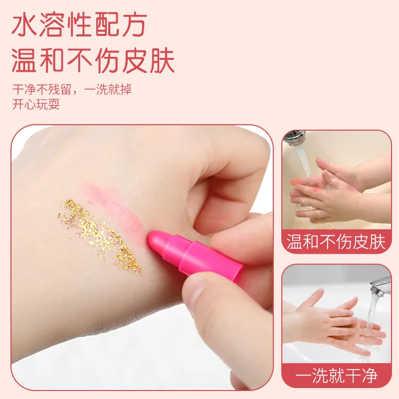 Kids Makeup Set Girl'S Toy Holiday Gift Kids Lipstick Eye Shadow Little Princess Makeup Box Makeup Tools Girl'S Birthday Gift 5
