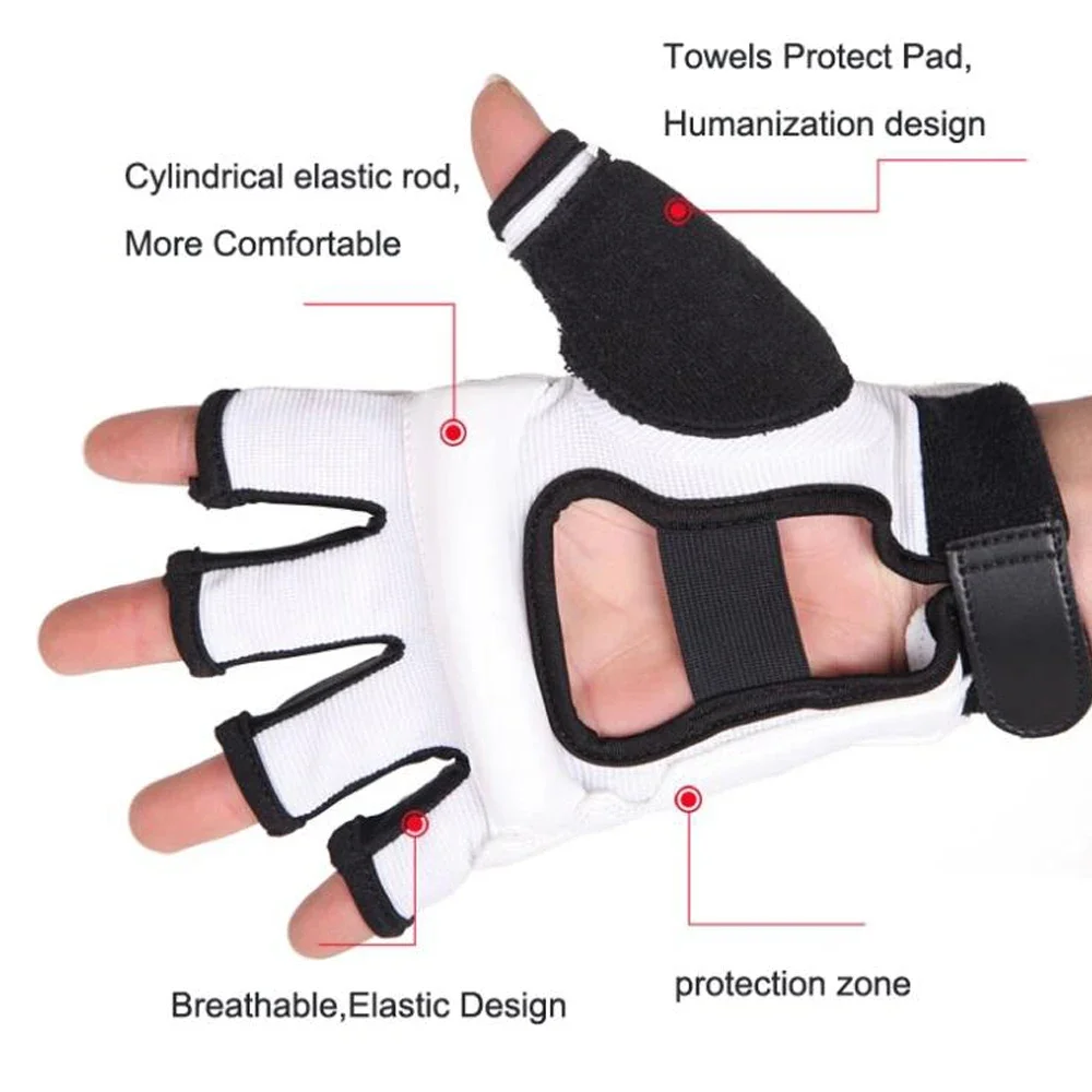 Taekwondo Gloves Fighting Hand Protector WTF Approved Martial Arts Sports Hand Guard PU Leather Fitness Boxing Gloves