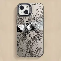 Y2K Simple Lines Black Angel Matte Phone Case - Note 12 ProPlus (CYB - 204CY5016A1)