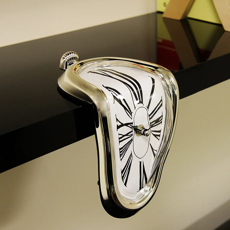 Novel Surreal Melting Distorted Wall Clocks Surrealist Salvador Dali Style Wall Watch Decoration Gift designer clock