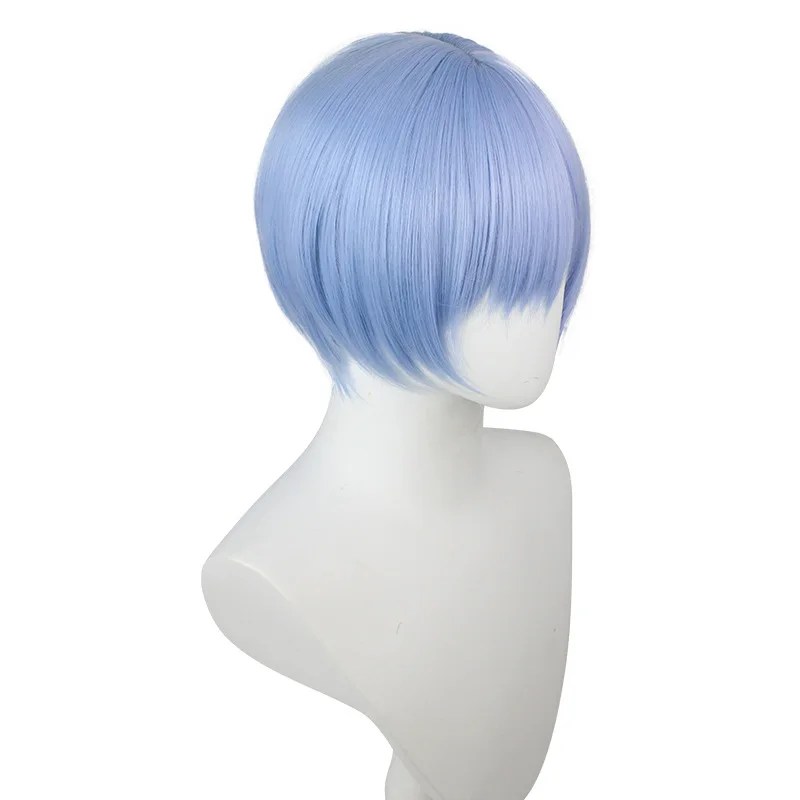 EVA Ayanami Rei Cosplay Costumes Cosplay Wig With Wig Cap Short Light Blue Heat Resistant Synthetic Hair Headwear Hairpins Prop Anime Costumes