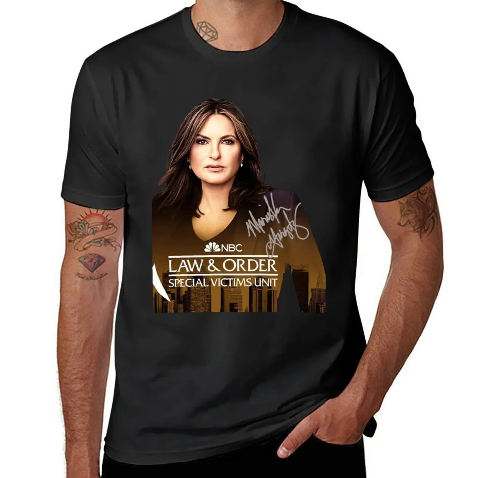 New Law & Order SVU Mariska Hargitay TV Show Signed T-Shirt graphics t shirt boys animal print shirt mens t shirts pack