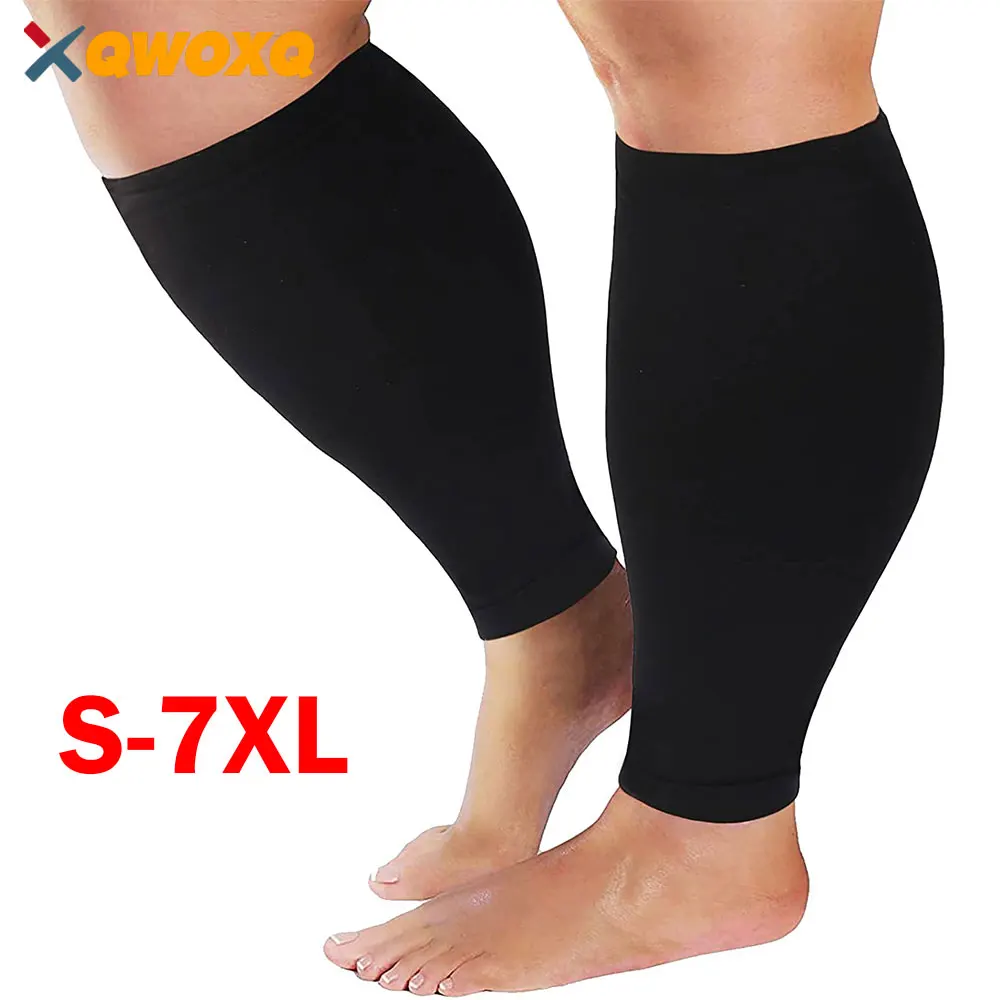 

1Pair Plus Size S-7XL Running Athletics Compression Sleeves Leg Calf Men 30-40mmHg Toeless Stockings Medical Varicose Veins Sock