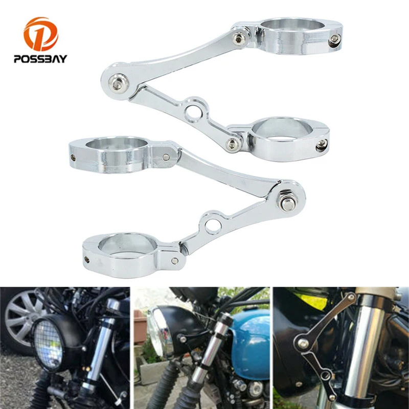 

1Pair Motorcycle Headlight Bracket Mount Clamp 39mm 41mm Fork Tube Holder Universal for Harley Cafe Racer Chopper Bobber Bikes