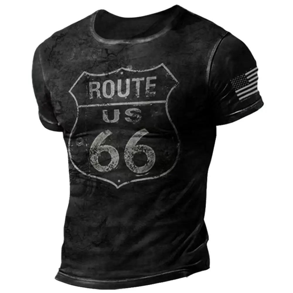 

Vintage T Shirts For Men 3D Print American Pattern Top Short Sleeve Oversized Tee Hip Hop O-Neck Cotton T-Shirts Mens Clothing