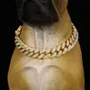 Dog Collar Sparkling Rhinestone Chain Collar for Small Medium Dogs Metal Cat Necklace with Gold Link Pet Jewelry Accessories 1