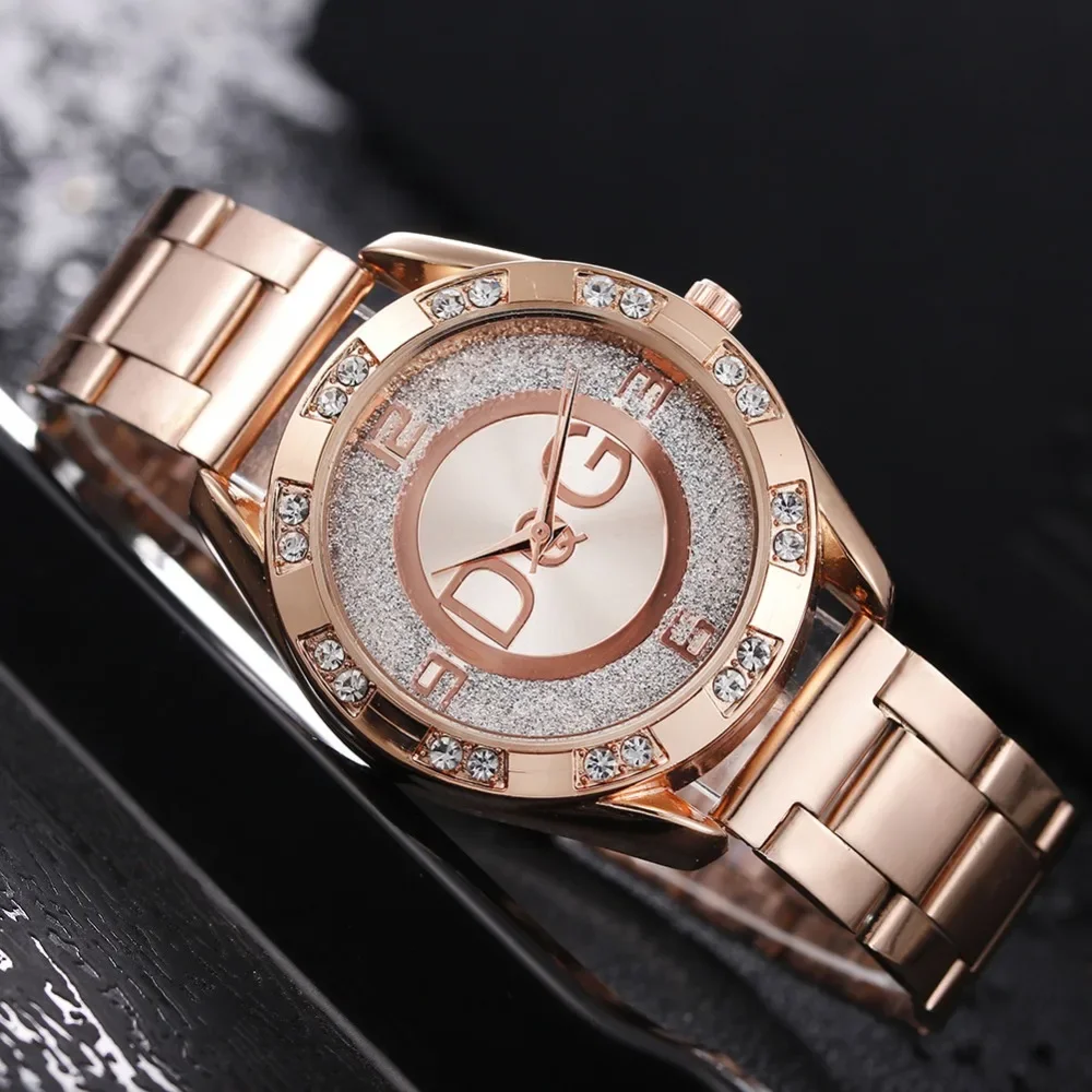Women's Watches Luxury Brand Fashion Rhinestone Stainless Steel Quartz Ladies Wristwatches Womens Quartz Watch Womens Watch Quartz Watch Women Watches