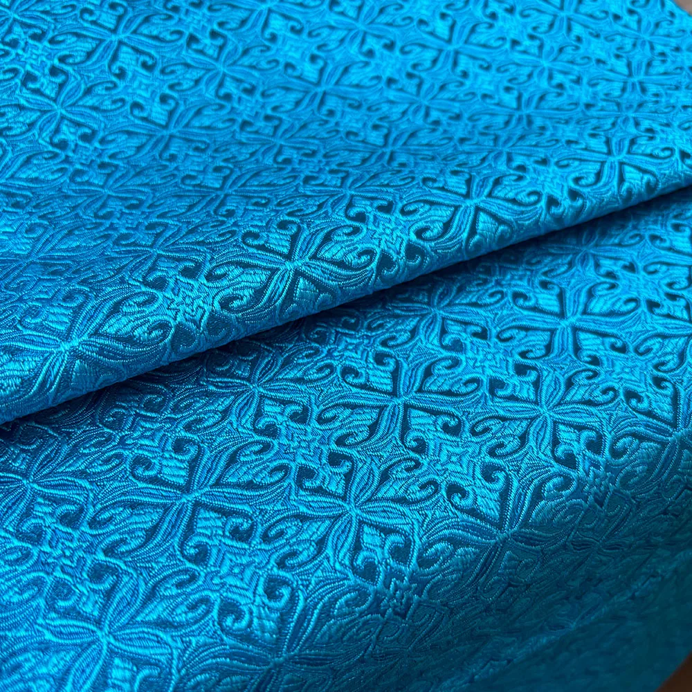 Elegant Vintage Floral Damask Silk Satin Brocade Jacquard Fabric for Sewing and Upholstery