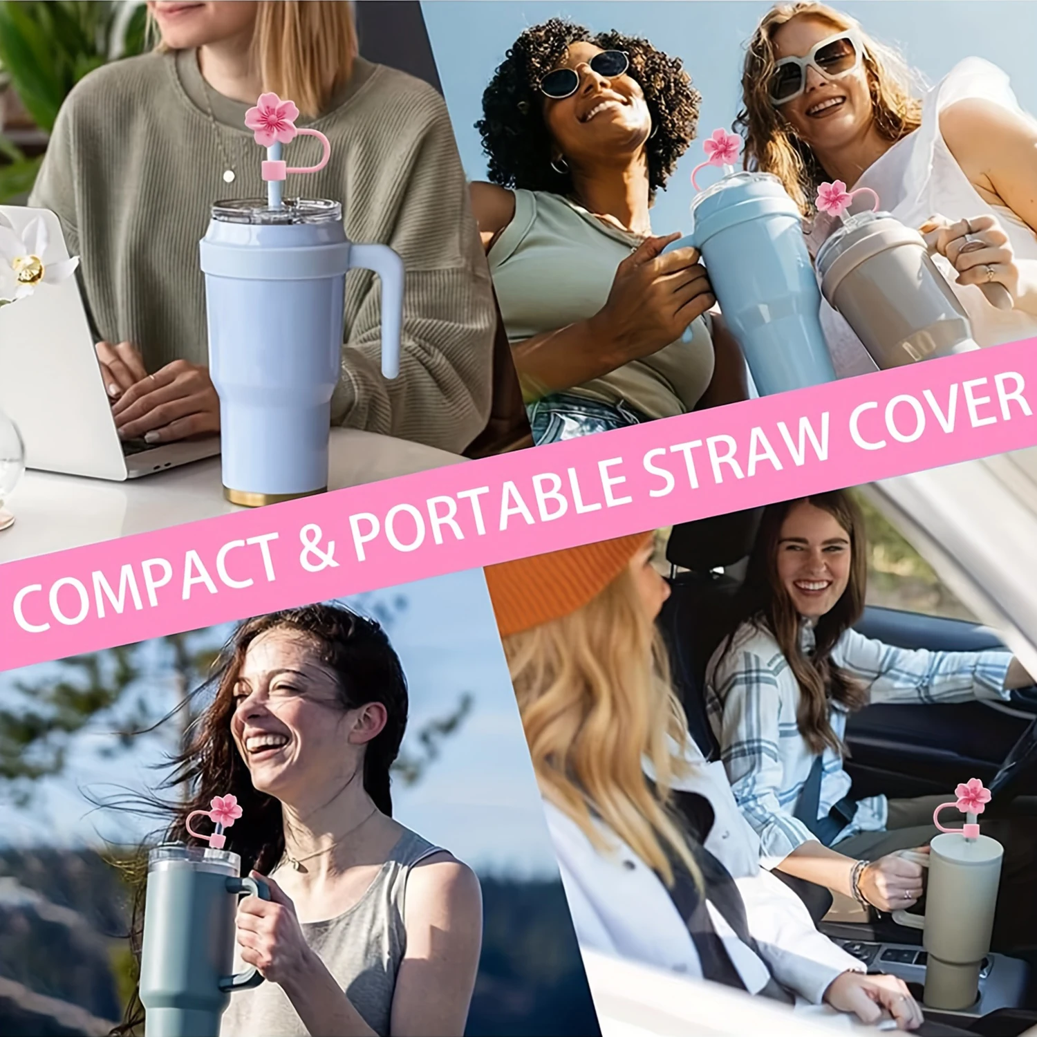 Straw Covers Flower Silicone Water Glass Bottle Shape Drinking Dust Cap Tips Accessory