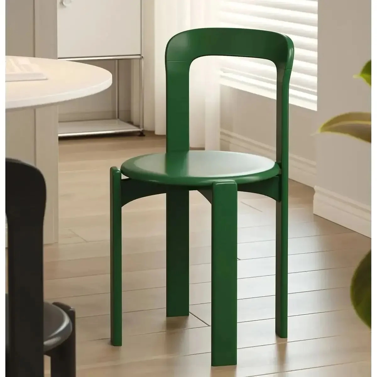 Nordic Rey Beech Wood Cafe Chairs Minimalist Style Stackable Dining Chair Seat for Home Restaurant Solid Wood Dining Chairs