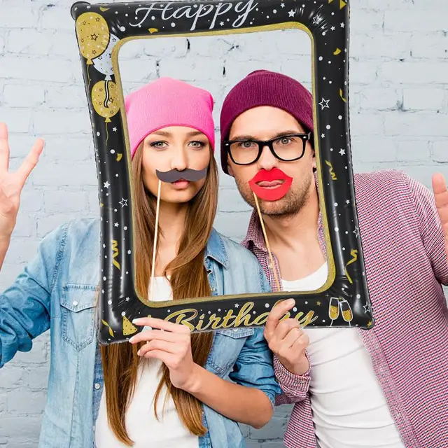 Kit Foto Booth 18 Anni | 53 Pezzi Con Cornice Gonfiabile | Accessori Festa Selfie - Foto 10