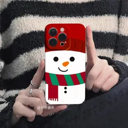 Custodia per telefono Festivo con Renna e Babbo Natale di Neve - Cover rigida in PC