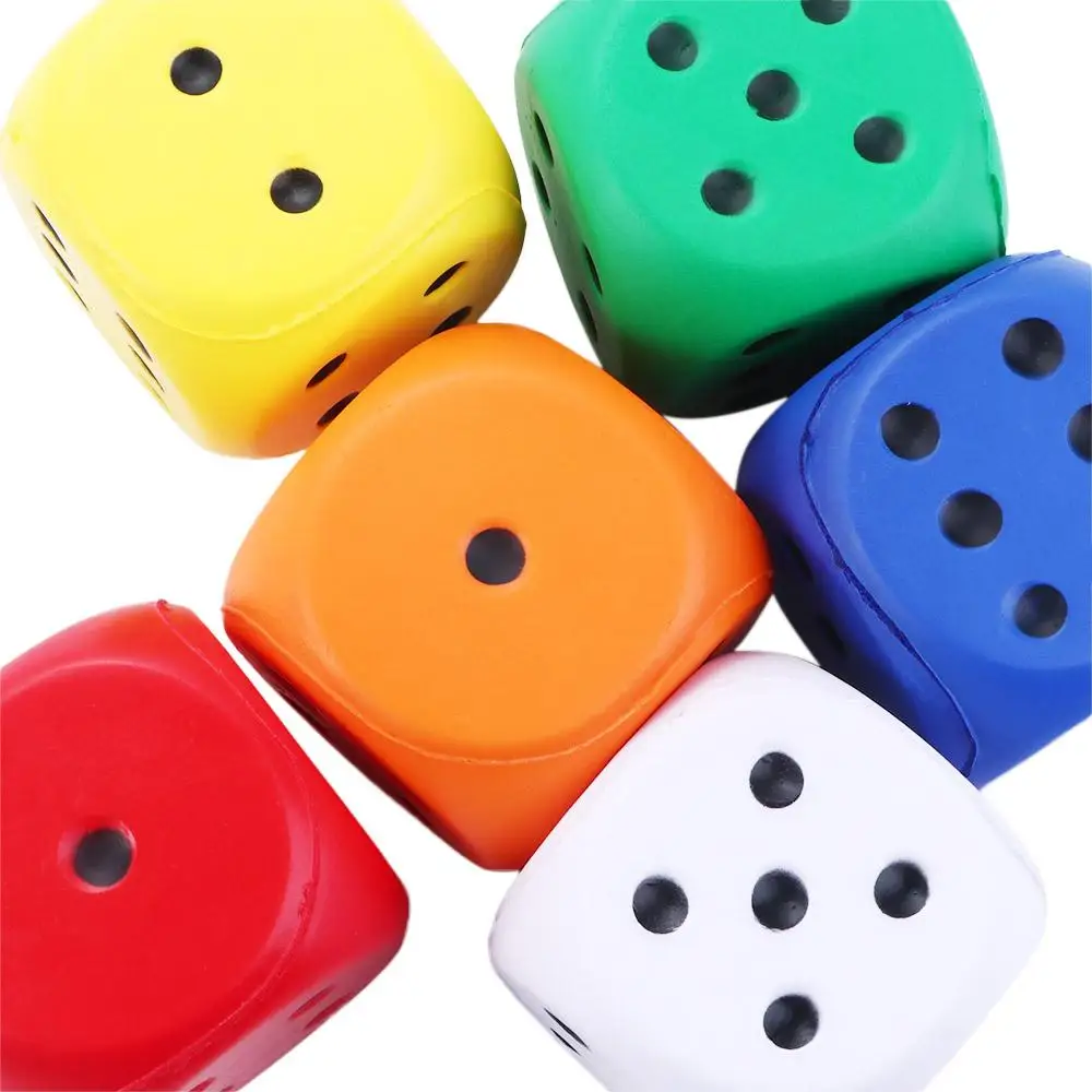 Cognitive Gag  Soft Squeeze Big Dice Solid Color Length 6cm Pressure Relief Anti Stress Sponge Dice Point Dice
