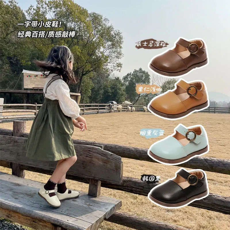 

Girls Flat Shoes Basic Mary Janes Kids Shoes Baby Toddlers Anti-slippery Casual Shoe Princess Child Leather Shoes Black 2022