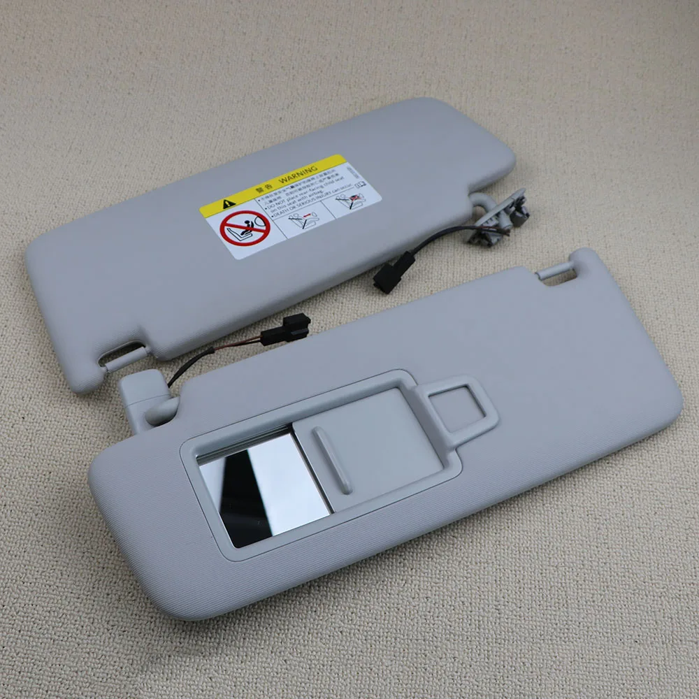 Gray Front Sun Visor Panel With Makeup Mirror For VW Golf 7 SportsVan