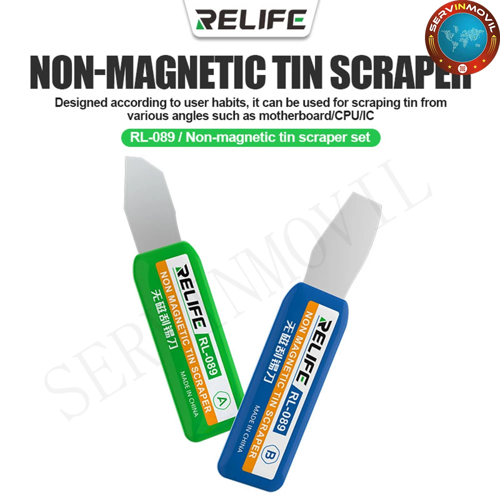 

RELIFE RL-089 Metal Scraping Non magnetic Tin Scraper Set BGA Reballing Clean Solder Paste Tin Scraper Knife Glue Removal