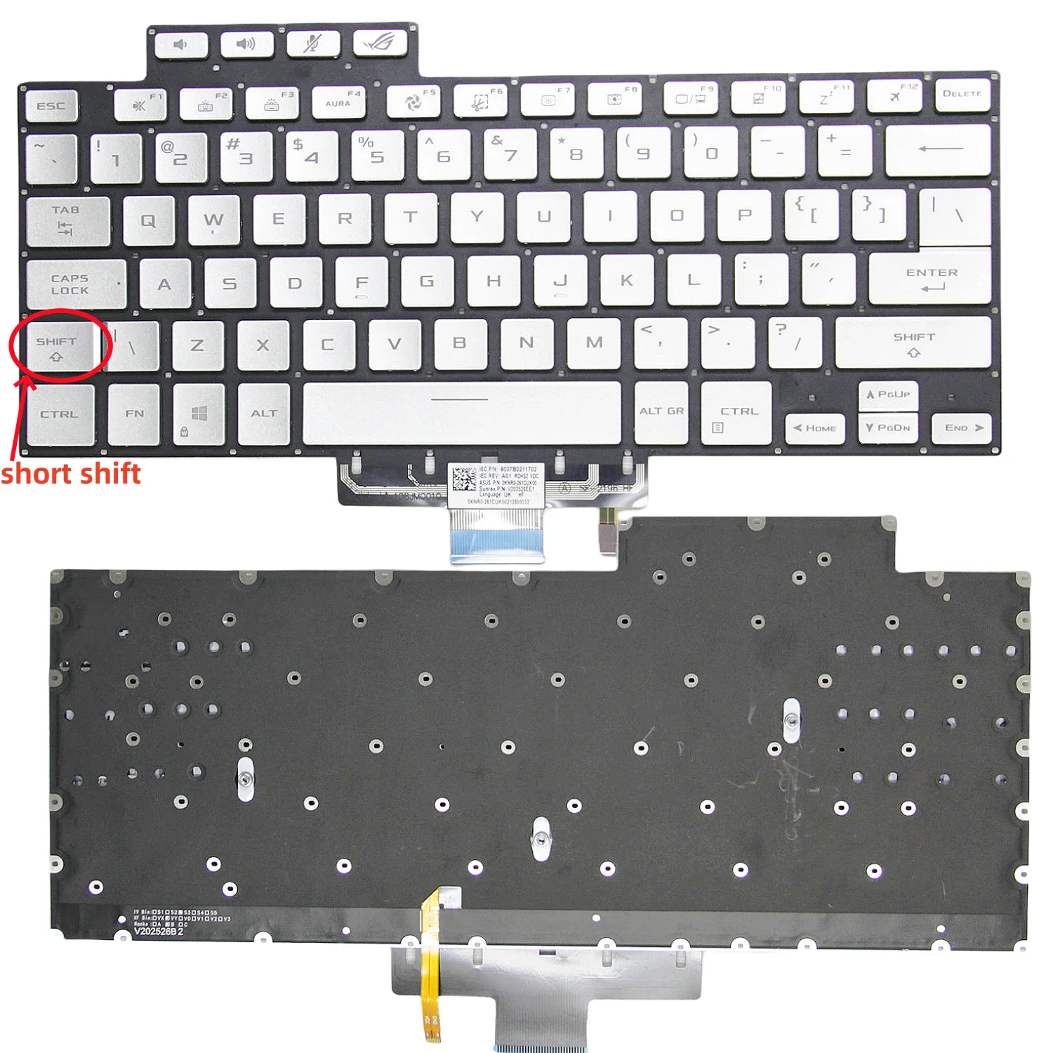 Inglês Teclado para Notebook para Asus Zephyrus Rog 16 G16 Ga503 15 Gu603 Gu603h Novo us ru - Imagem 6