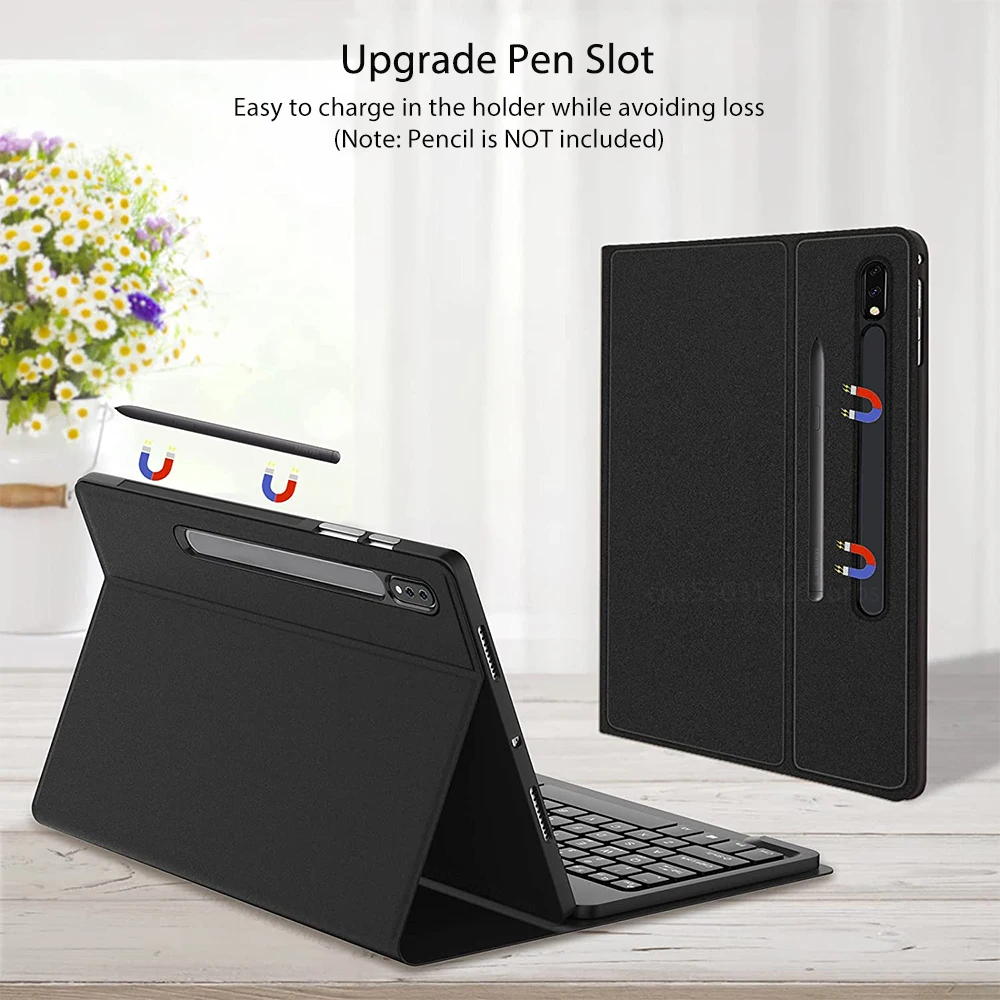 Capa Teclado para Samsung Capa para Tablet Galaxy Tab s9 fe Plus s8 s9 Ultra s7 fe a8 a9 Plus s6 Lite Capa Teclado Mágico - Imagem 6