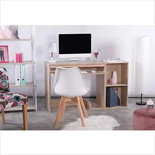 Description Picture 4 of itemLatop Study Table Workstation Home Office Wood Shelving computer desk, Beech L shape desk Office desk with shelf Desk l shape Wh