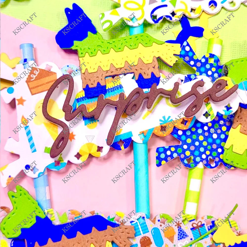 KSCRAFT Birthday Flags Cutting Dies Stencils for DIY Scrapbooking Decorative Embossing DIY Paper Cards