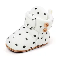 RUEWEY 0 to 18 Months Newborn Baby Boy Girl Winter Boots Star Print Warm Cute Flats Casual Walking Shoes for Toddler Infant 5
