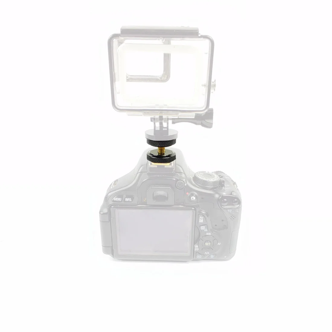 Tripod Mount Hot Shoe Adapter 1/4 3/8 inch Screw Single Nut Double Layer to Flas