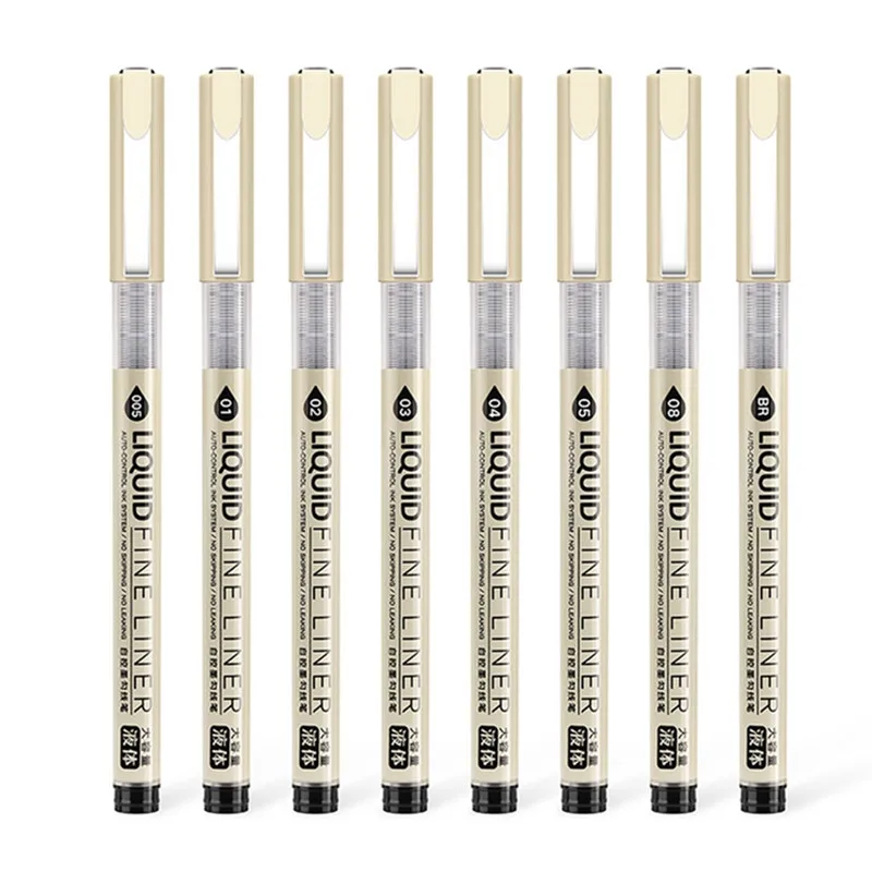 New Big Capacity Waterproof Ink Art Markers Brush Pen Sketch Drawing comics Pigment Line Pens Office School Stationery Supplies 6