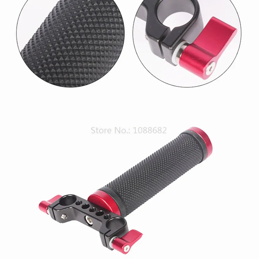 2in1 Aluminum Camera Cage Handle Rubber Grip 15mm Rod Clamp Holder Lifting Bracket Holder Stand Mount