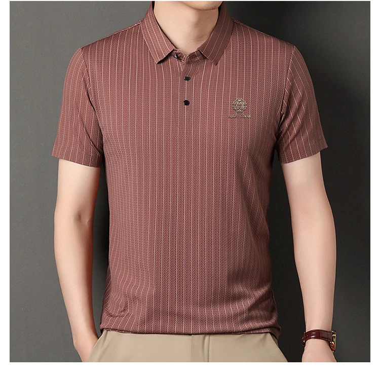 Green Snake Fashion Summer Casual Breathable Cool Comfortable Lapel Polo Short Sleeve Korean Striped Print Design T-shirt Top 27 Sef1dc34325e548279b482947e2ac6cb96