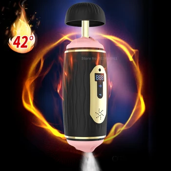 Count Double Channel Automatic Male Masturbator with Heating Oral Sex Vagina Real Pussy Vibrator Penis Enhancer Sex Toys for Men 4