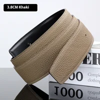 Luxury Belt Ultra-Thin Pointed Belt Headless Men And Women First Layer Cowhide H Buckle Replacement Belt Buckleless 3.2/3.8cm - Image 6