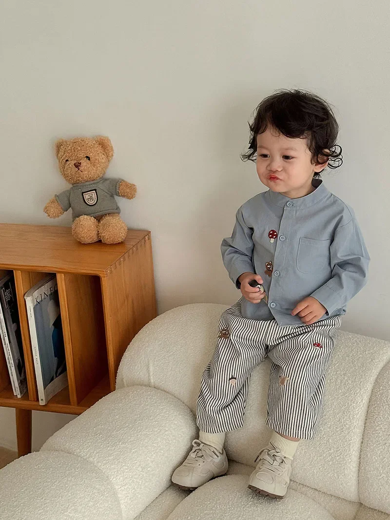 Cute Embroidery Kids Boys Jeans Pants