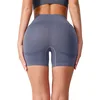 Women Seamless Knited Shorts Solid Slim Leggings Stretch High Waist Butt Lift Fitess Workout Running YogaThree Point Pants 4