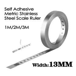 Durable Self - Adhesive Stainless Steel Measuring Tape - 13mm Width, Rust - Proof & Wear - Resistant Metric Scale (2M R - L)