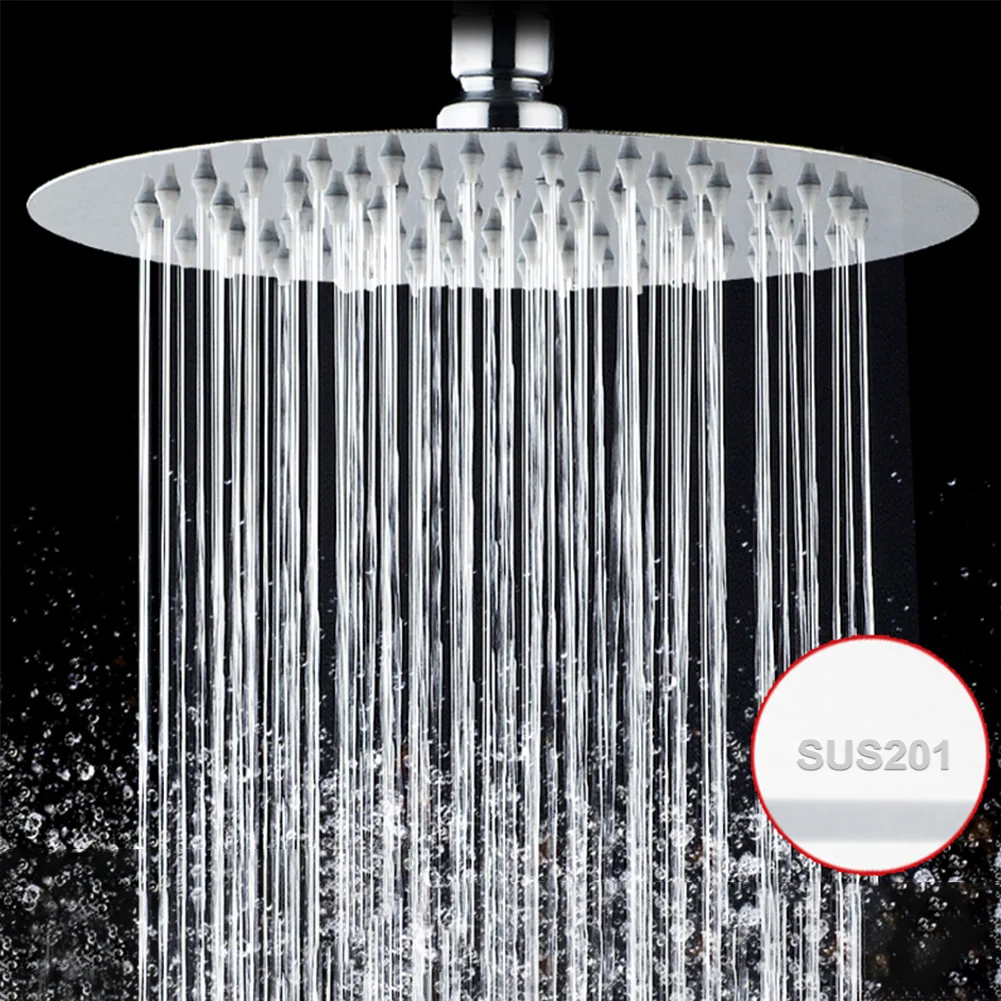 

20cm Round Polished Rain Shower Head With Anti Limescale Nozzles Stainless Steel