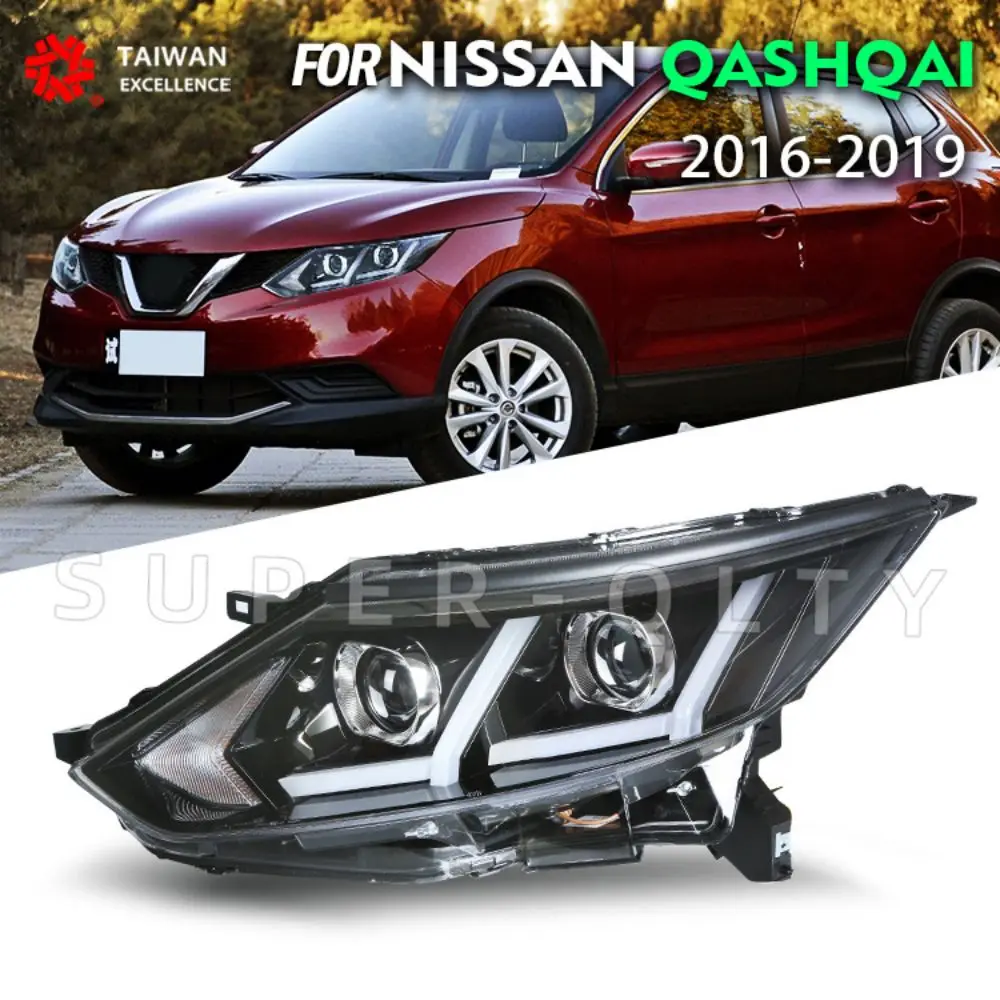 

Автомобильные фары для 2016-2018 QASHQAI, светодиодные фары подходят для всей серии, комплект для восстановления фар