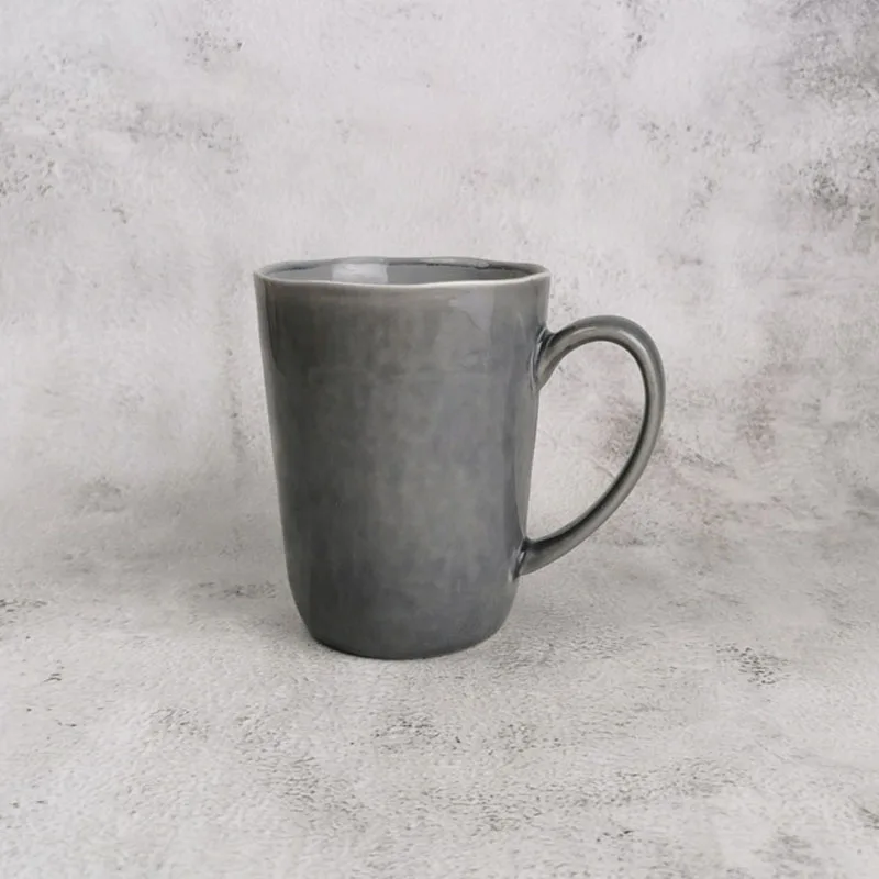 

Grey ceramic mug European household water cup simple coffee cup