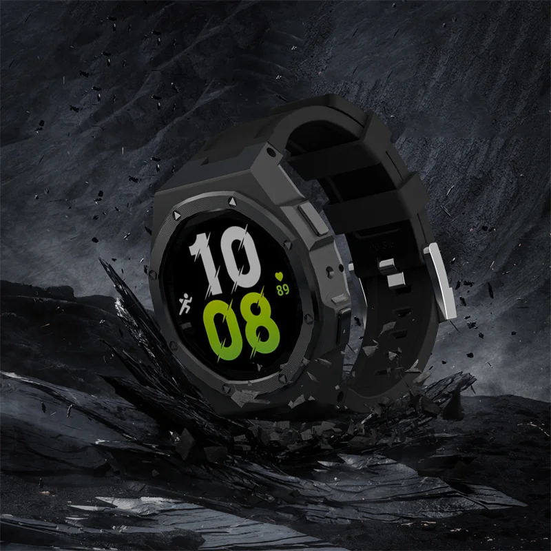 MioHHR] 金属ケース バンド互換性三星 Galxy Watch 4/5/6 バンド 44 mm