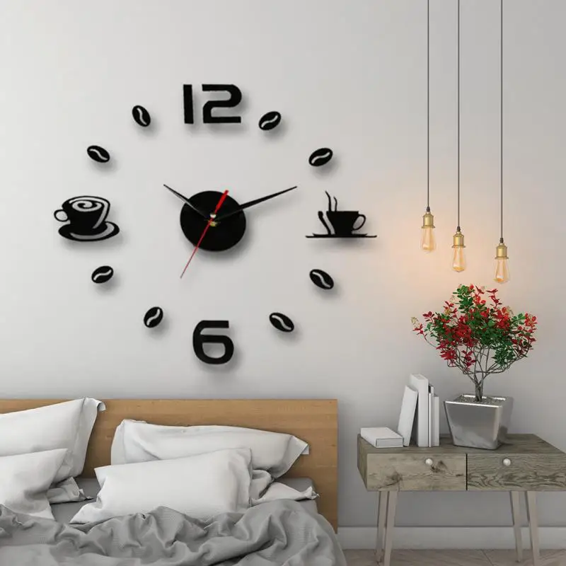 Wall Clock Wall Clock Sticker Diy Wall Clock Frameless Modern 3D Wall Clock Mirror Sticker For Home Office Hotel Restaurant School Decoration